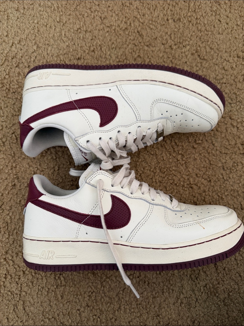 Nike men’s Air Force 1 ‘07 Craft’ dark beetroot sneakers size 9